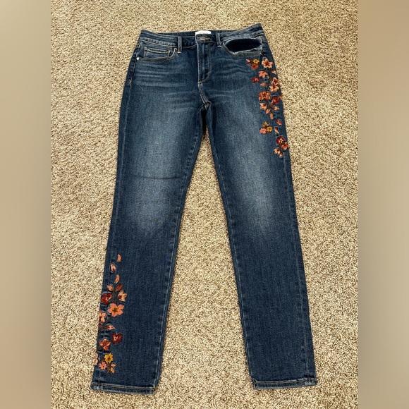 Driftwood Floral Embroidered Denim Jeans Jackie high rise size 27 - Picture 2 of 7